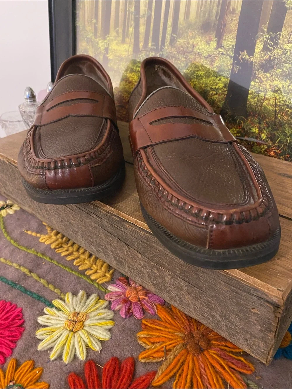 Florsheim Men's Chestnut Brown Leather Penny Loafers